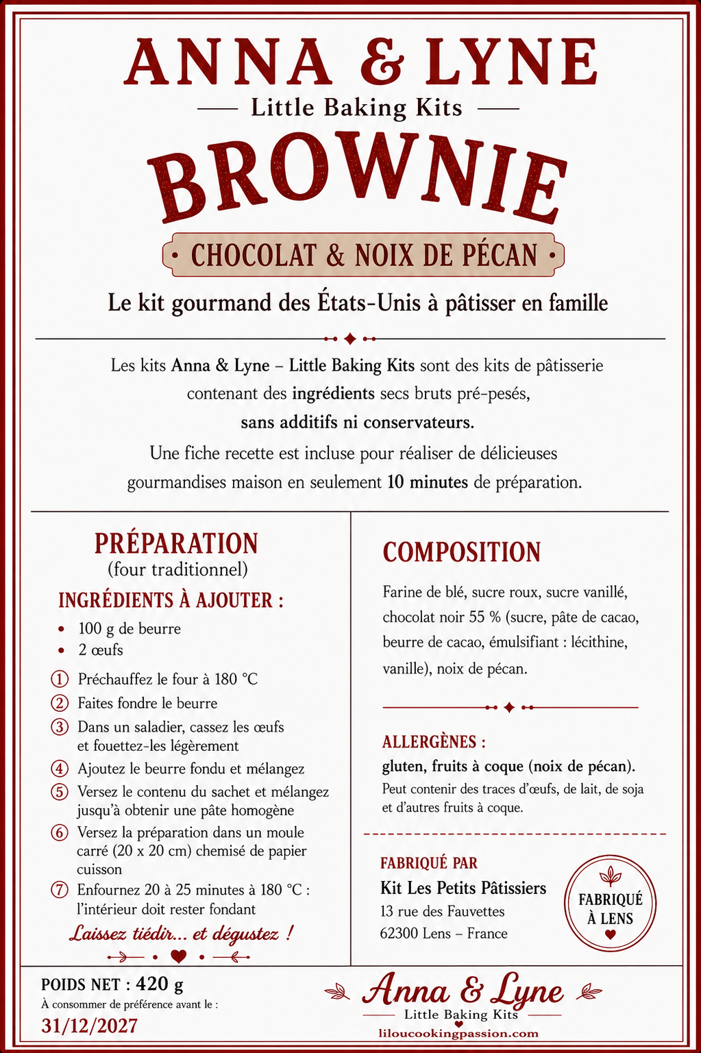 🇱🇷 Le Brownie qui déchire – Chocolat & noix de pécan | Anna & Lyne
