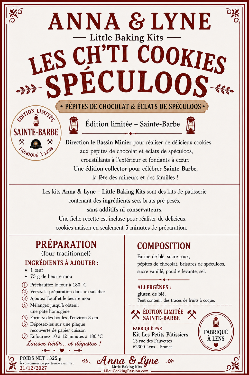 ⚜️  Les Ch’ti Cookies Spéculoos pépites de chocolat l Édition limitée Sainte-Barbe 2026 | Anna & Lyne