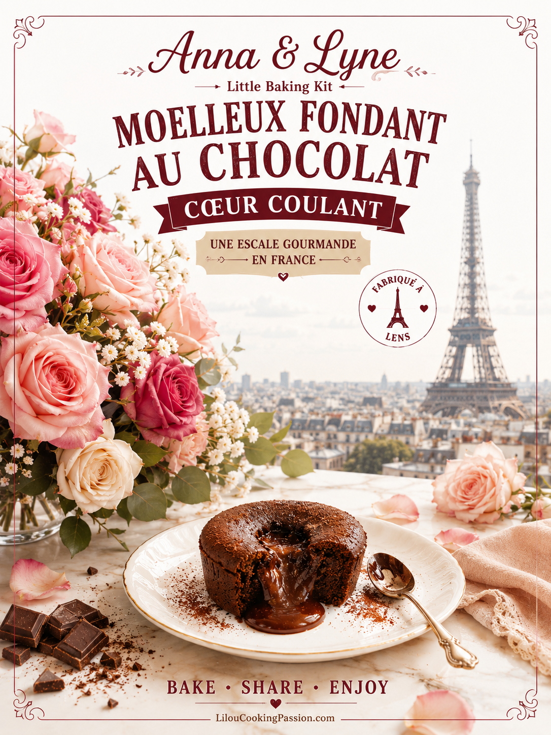🇫🇷  Moelleux Fondant au chocolat coeur coulant sans gluten l (+ 4 moules de cuisson) | Anna & Lyne