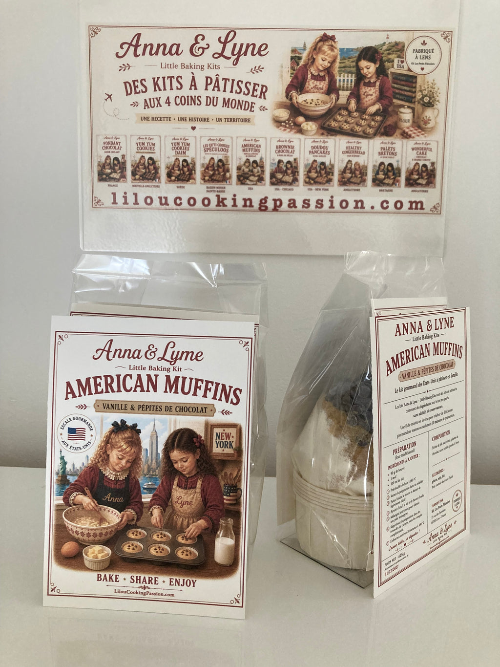 🗽 American Muffins – Vanille & pépites de chocolat l ( 6 moules de  cuisson inclus) | Anna & Lyne