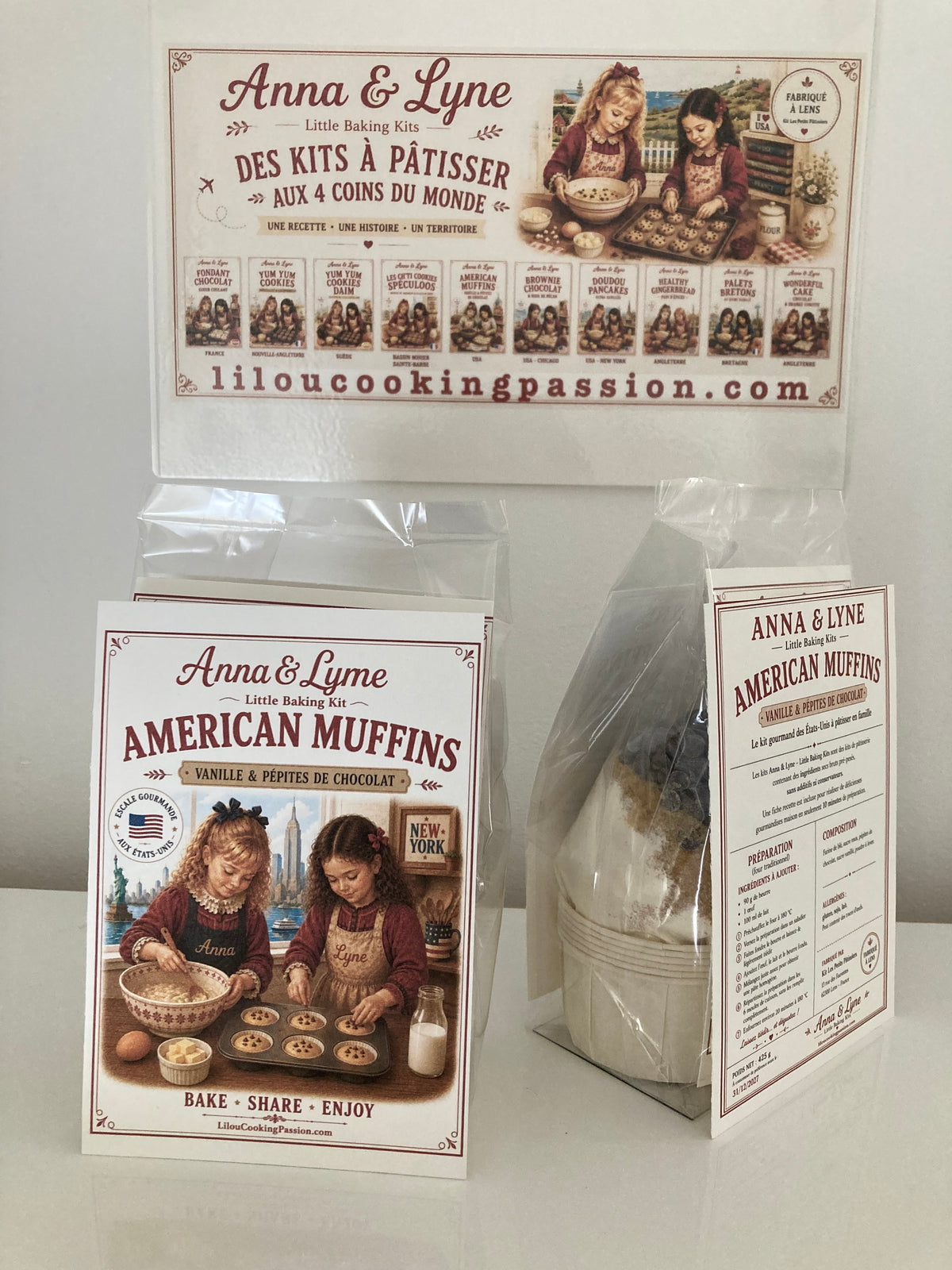 🗽 American Muffins – Vanille & pépites de chocolat l ( 6 moules de  cuisson inclus) | Anna & Lyne