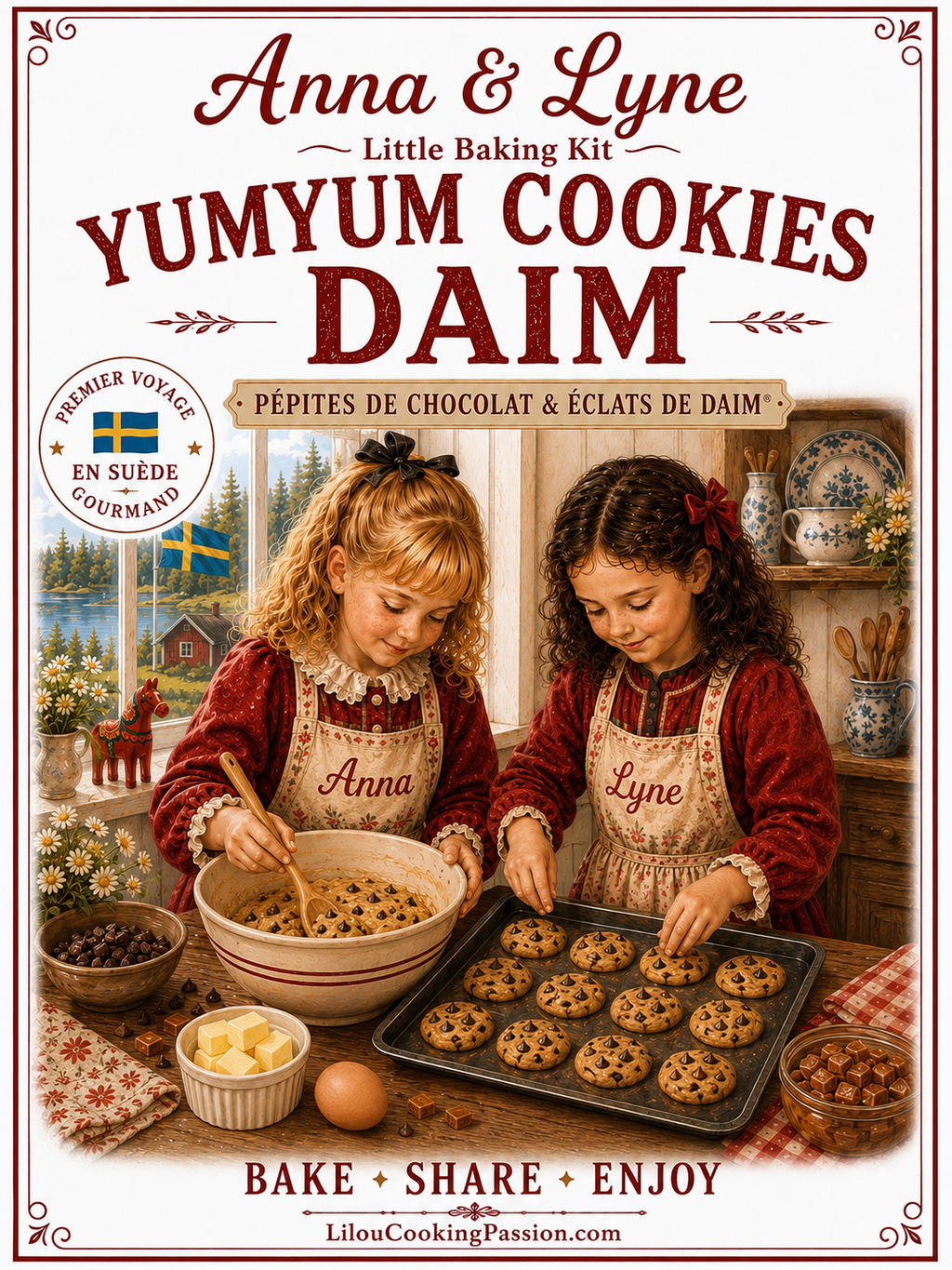 🇸🇪 Yum Yum Cookies Daim® – Pépites de chocolat & éclats de Daim | Anna & Lyne