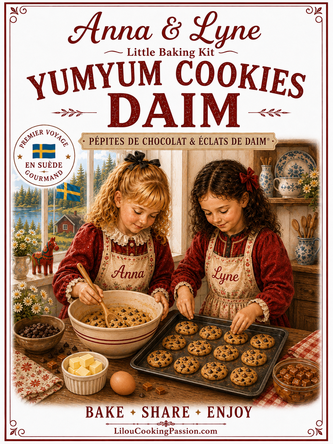 🇸🇪 Yum Yum Cookies Daim® – Pépites de chocolat & éclats de Daim | Anna & Lyne