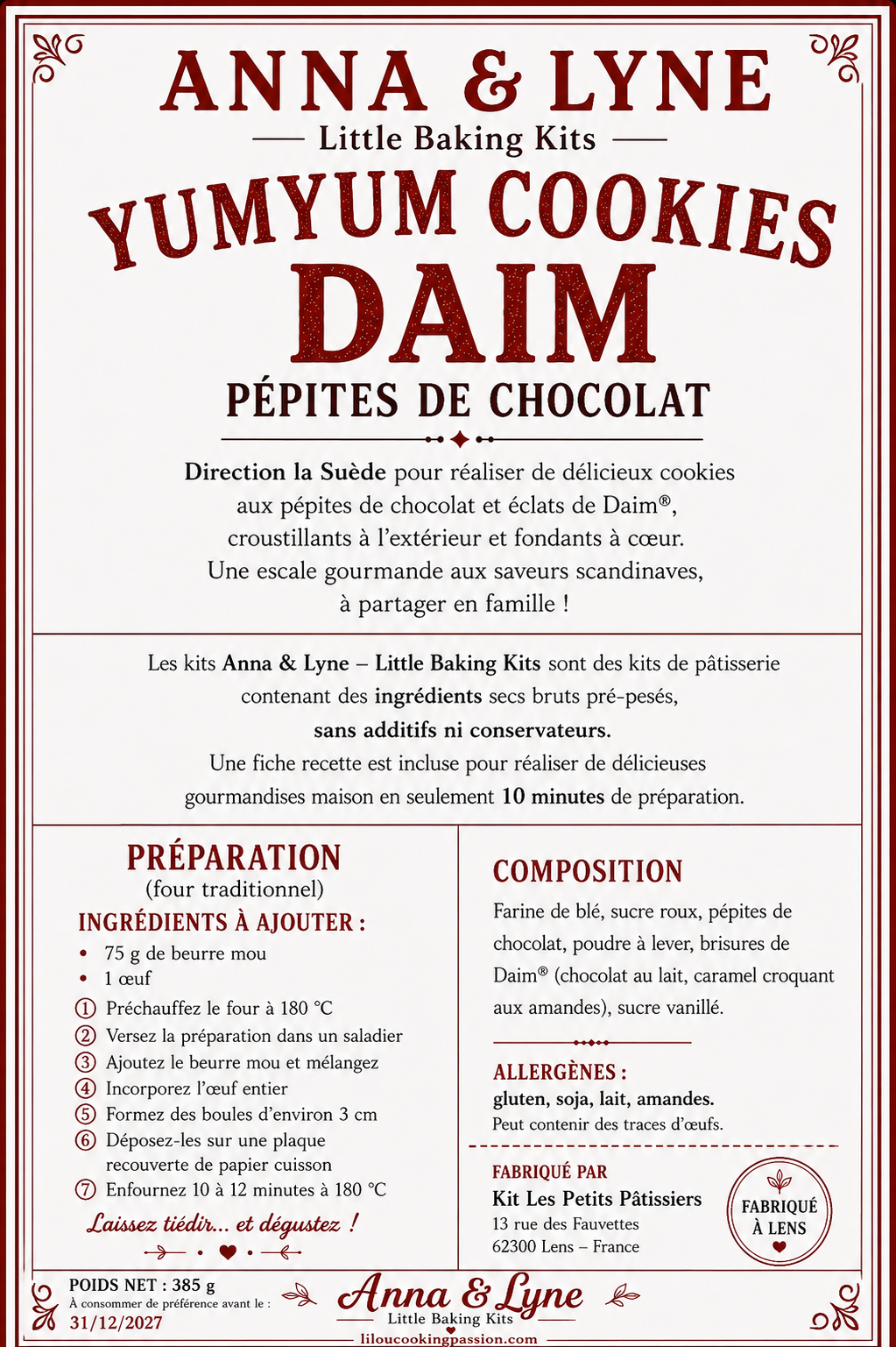 🇸🇪 Yum Yum Cookies Daim® – Pépites de chocolat & éclats de Daim | Anna & Lyne
