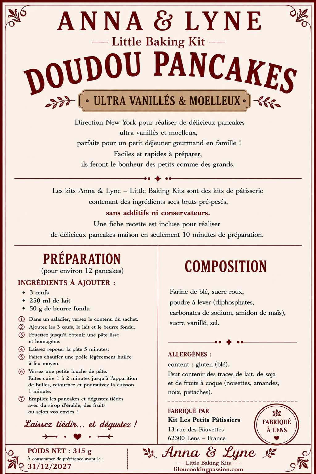 🗽 Doudou Pancakes – Ultra vanillés & moelleux | Anna & Lyne