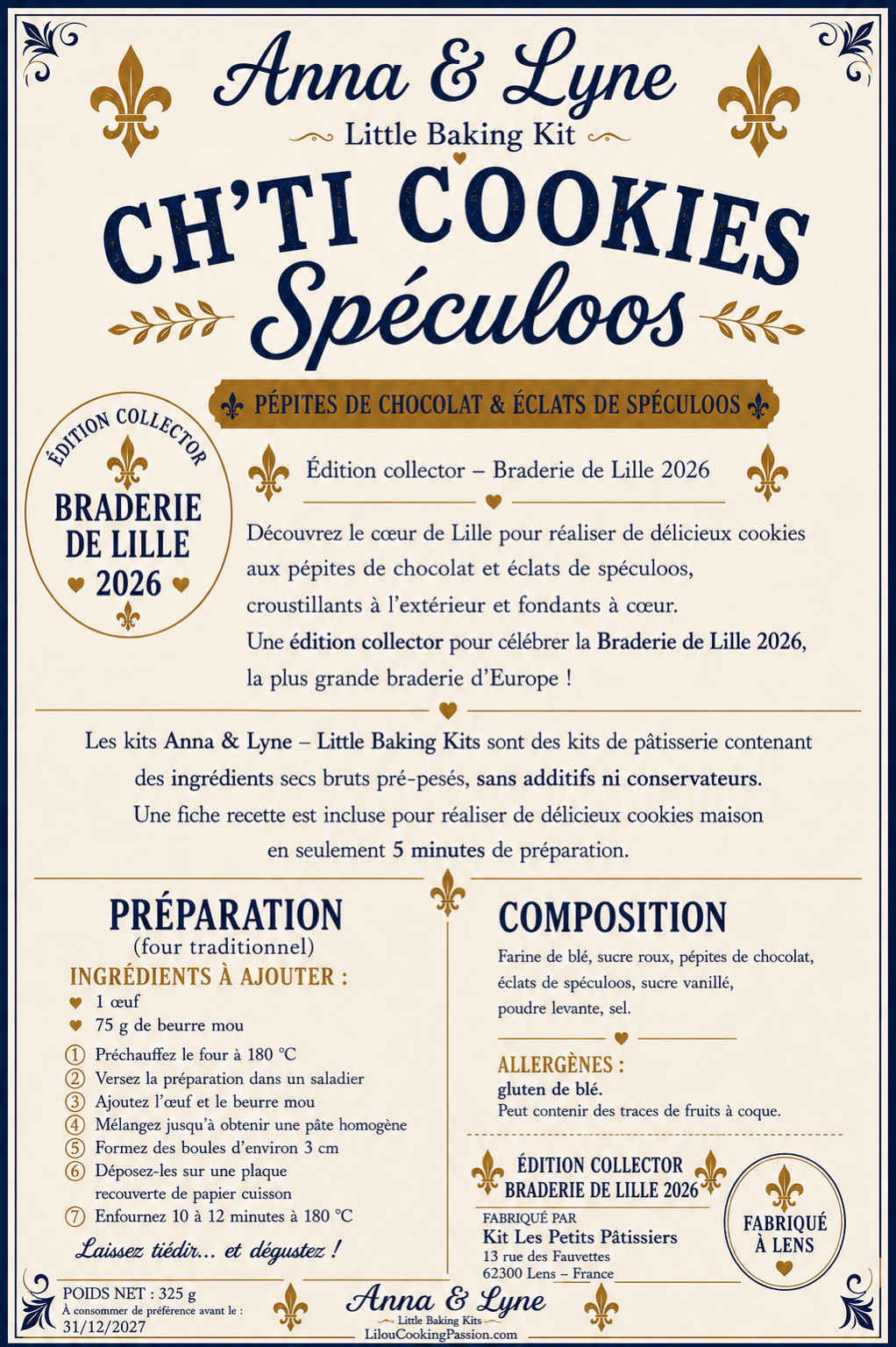 Coffret Tote Bag + Kit Ch’ti Cookies Speculoos Collector + Édition du Ch’ti – Braderie de Lille 2026 | Anna & Lyne